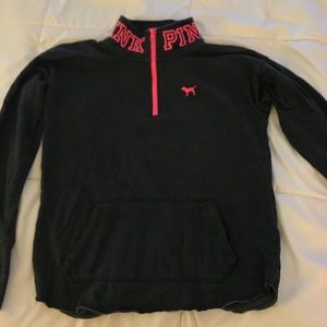 grey pink half-vip hoodie